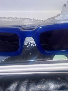 Off-White Royal Blue Rectangular Sunglasses